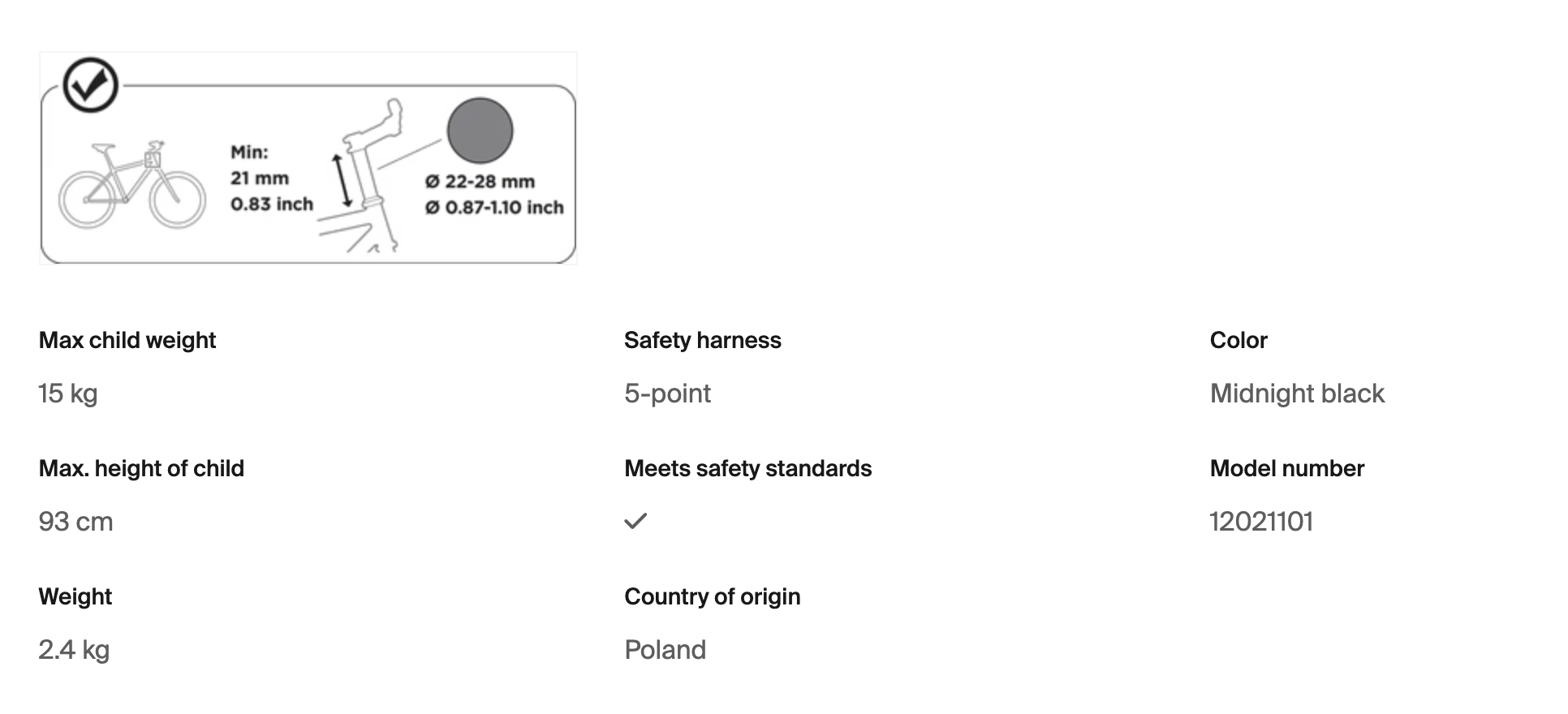 Thule Yepp 2 mini front mounted child bike seat MOUNT BLACK | MAR Pre-Orders OPEN