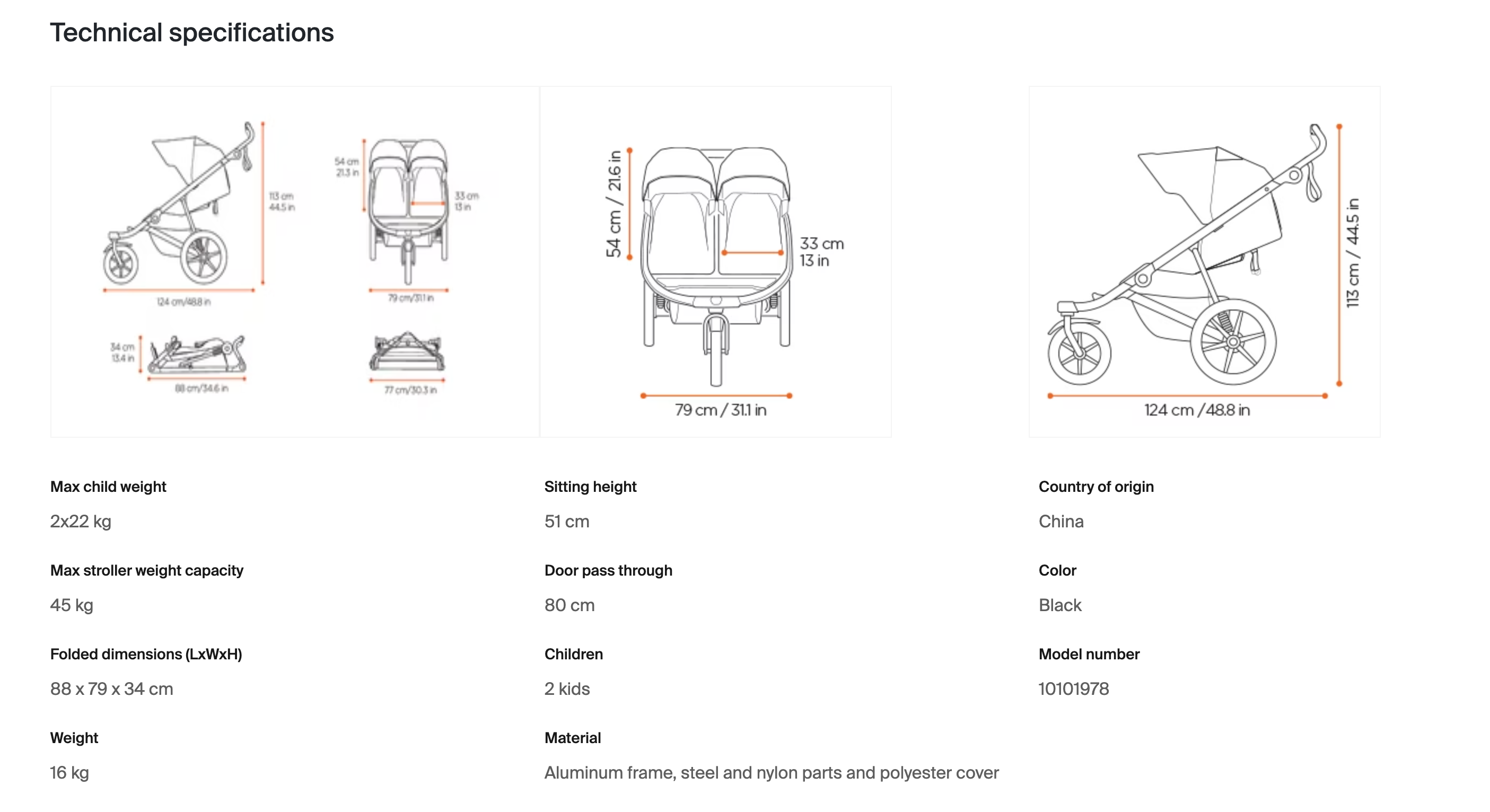 Thule Urban Glide 3 double (FREE Bumper Bar) - Tiny Tots Baby Store