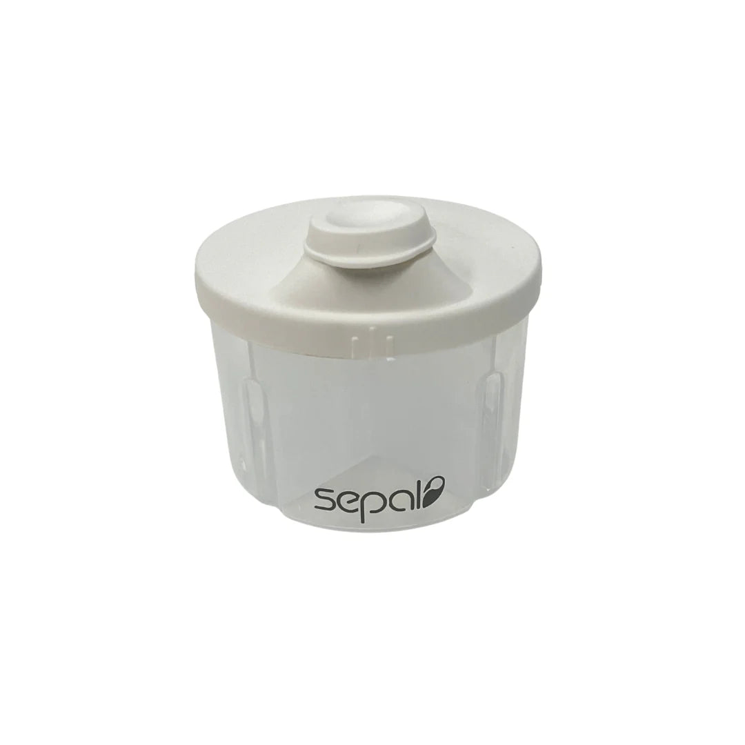White container with a lid on a white background, featuring the 'sepal' brand.