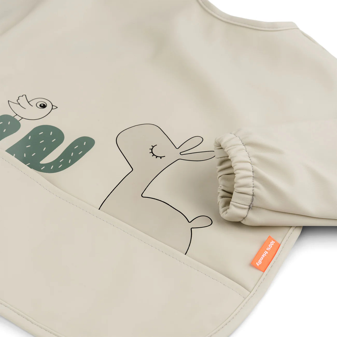 Done By Deer- Sleeved Pocket Bib - Lalee - Sand