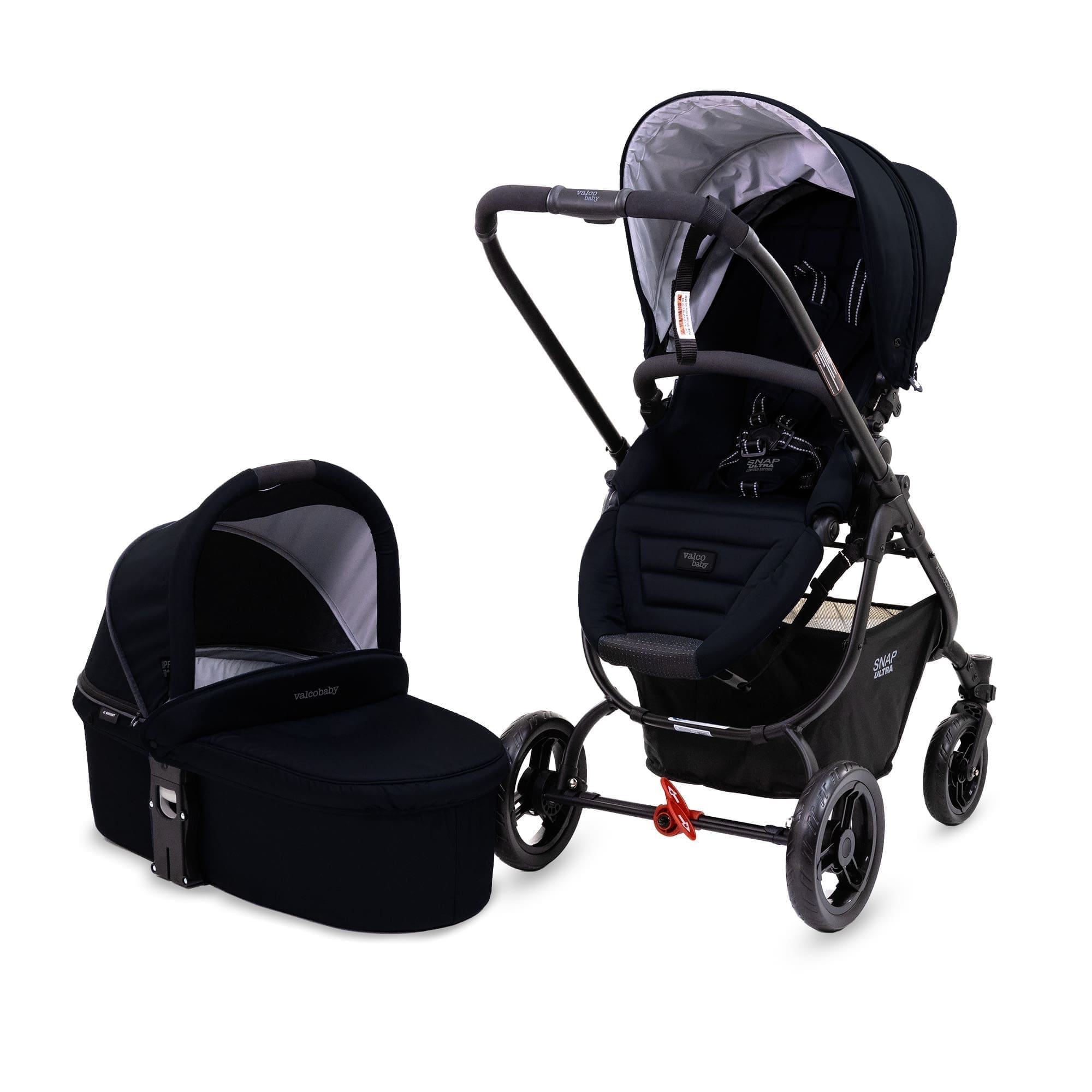 Valcobaby Snap Ultra P + Bassinet Bundle- MIDNIGHT BLACK