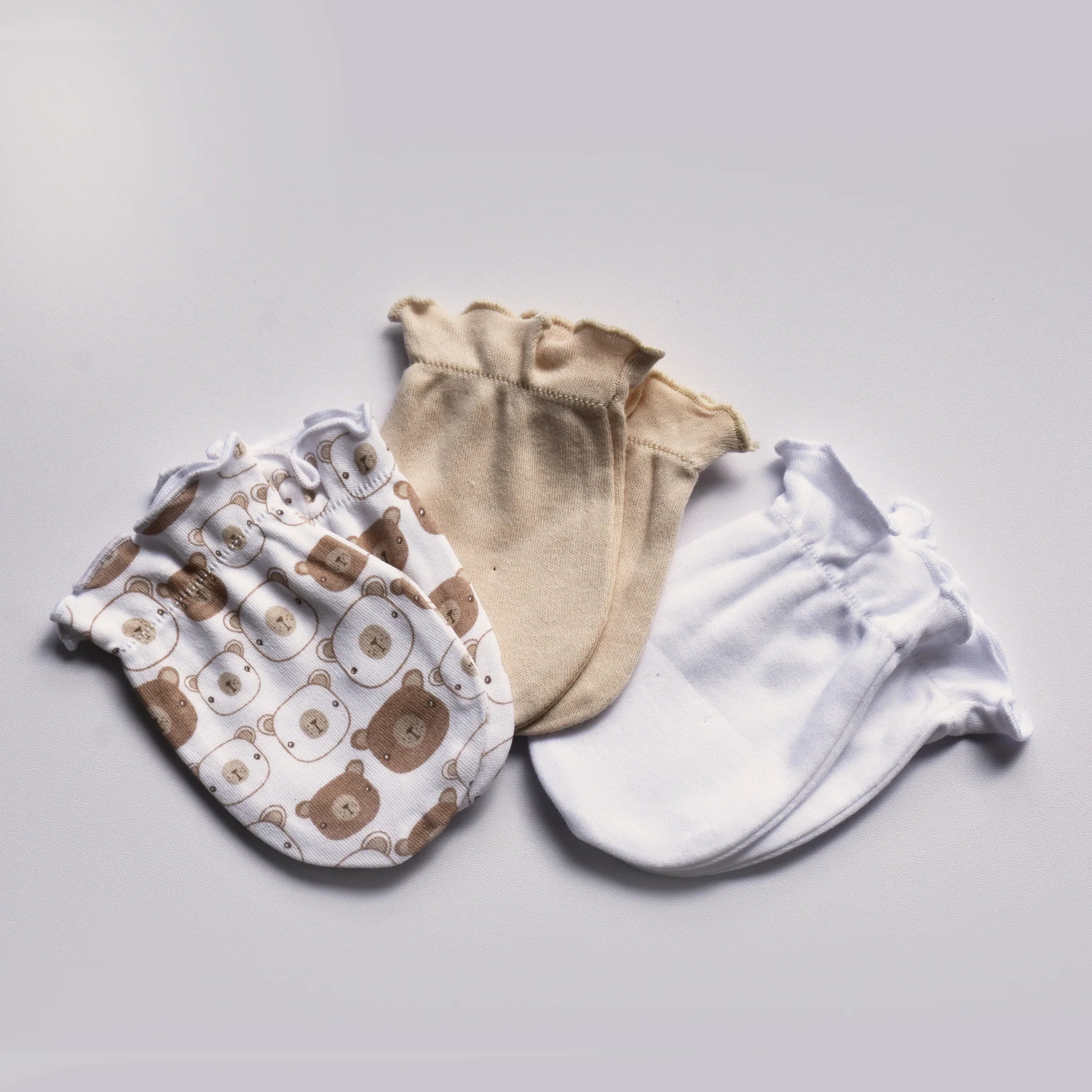 Playette 3 Pack Newborn Bear Mittens