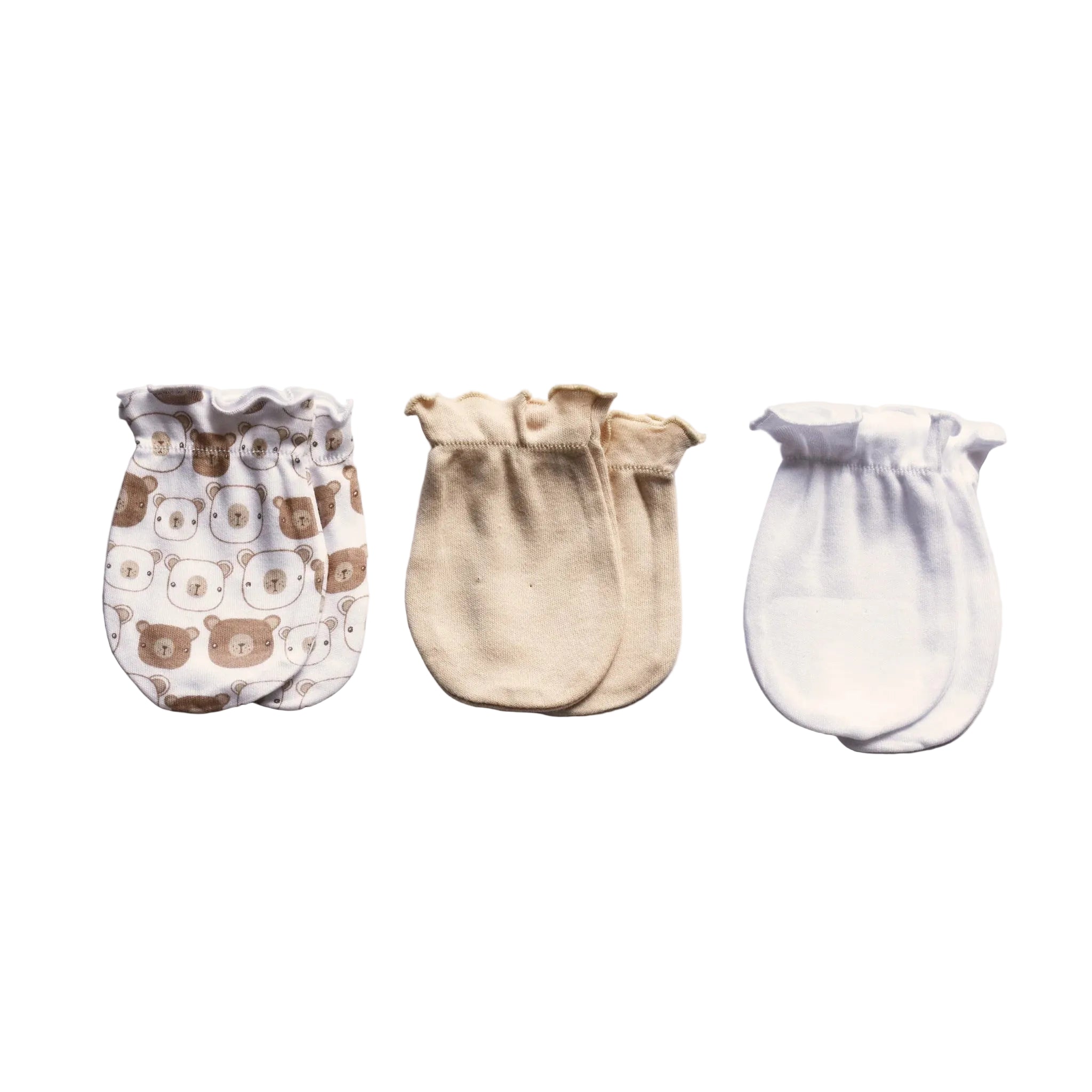 Playette 3 Pack Newborn Bear Mittens