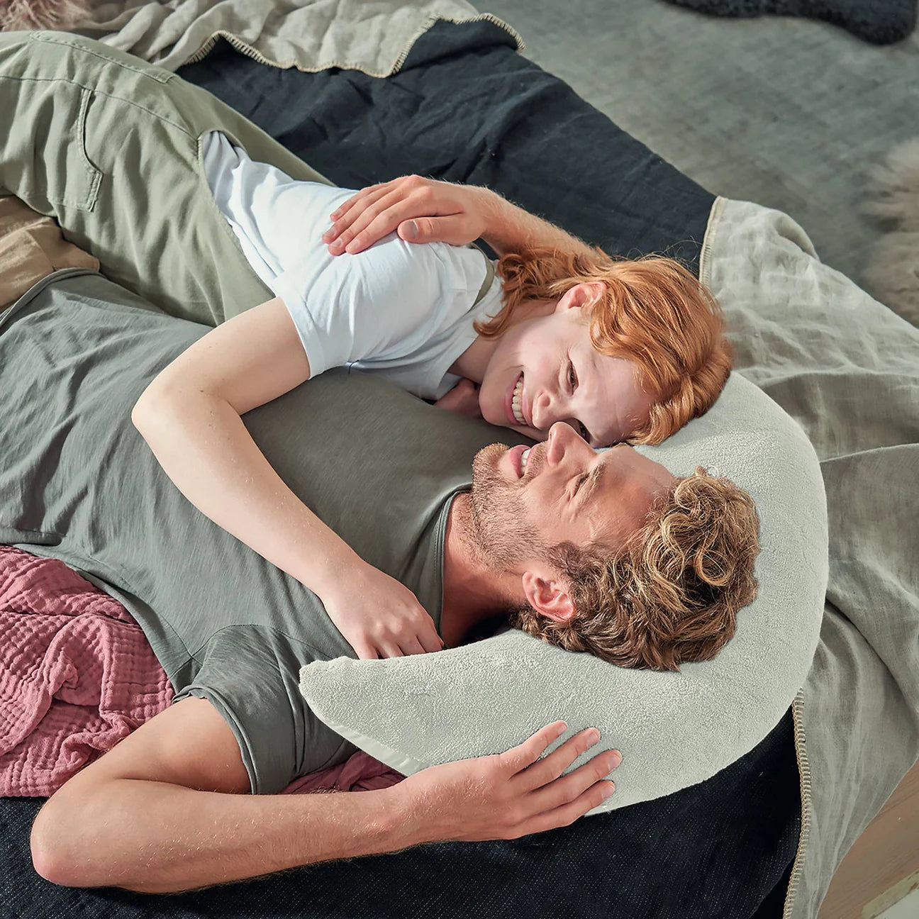 Theraline Plushy Moon Cuddle & Nursing Pillow - Cream