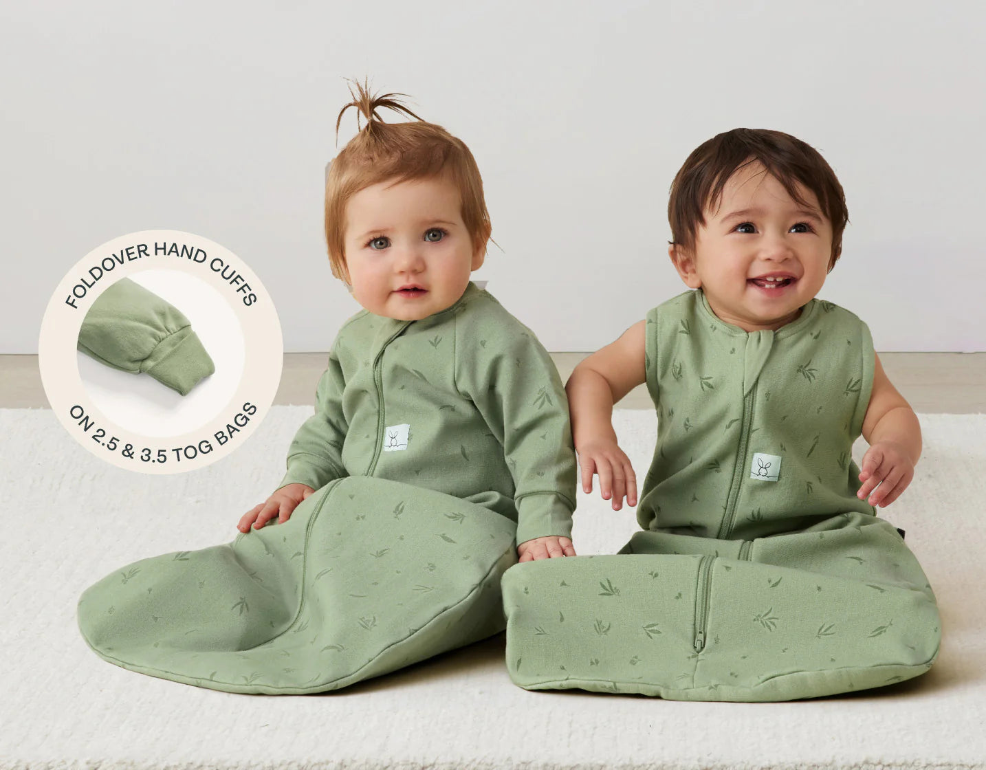 Ergopouch Sleeping Bag 1.0 TOG Sleeved Willow - Tiny Tots Baby Store