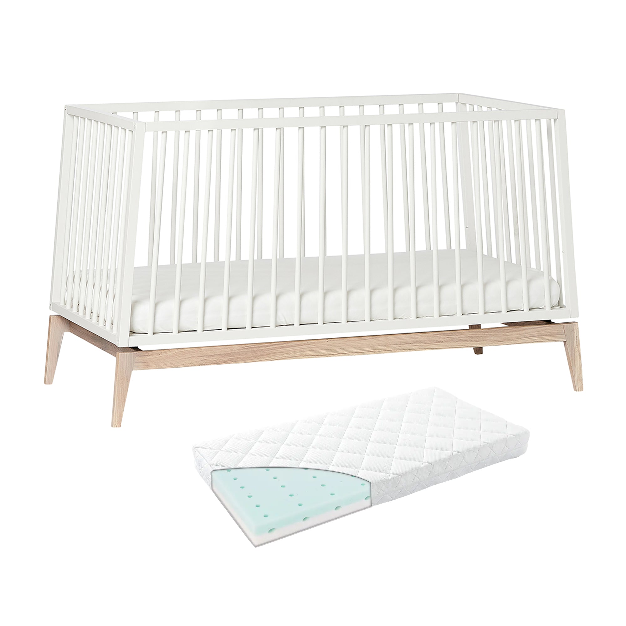 Leander Luna Cot 120 x 60 and Mattress Package - Tiny Tots Baby Store 