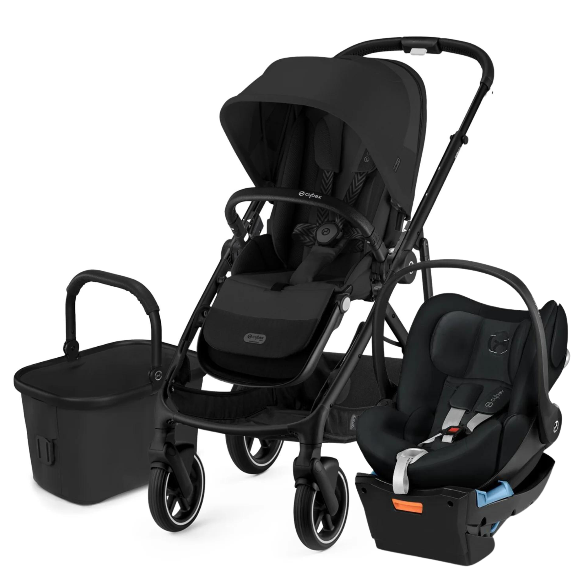 Cybex Gazelle Pram Travel System Moon Black FREE adapters - Tiny Tots Baby Store 