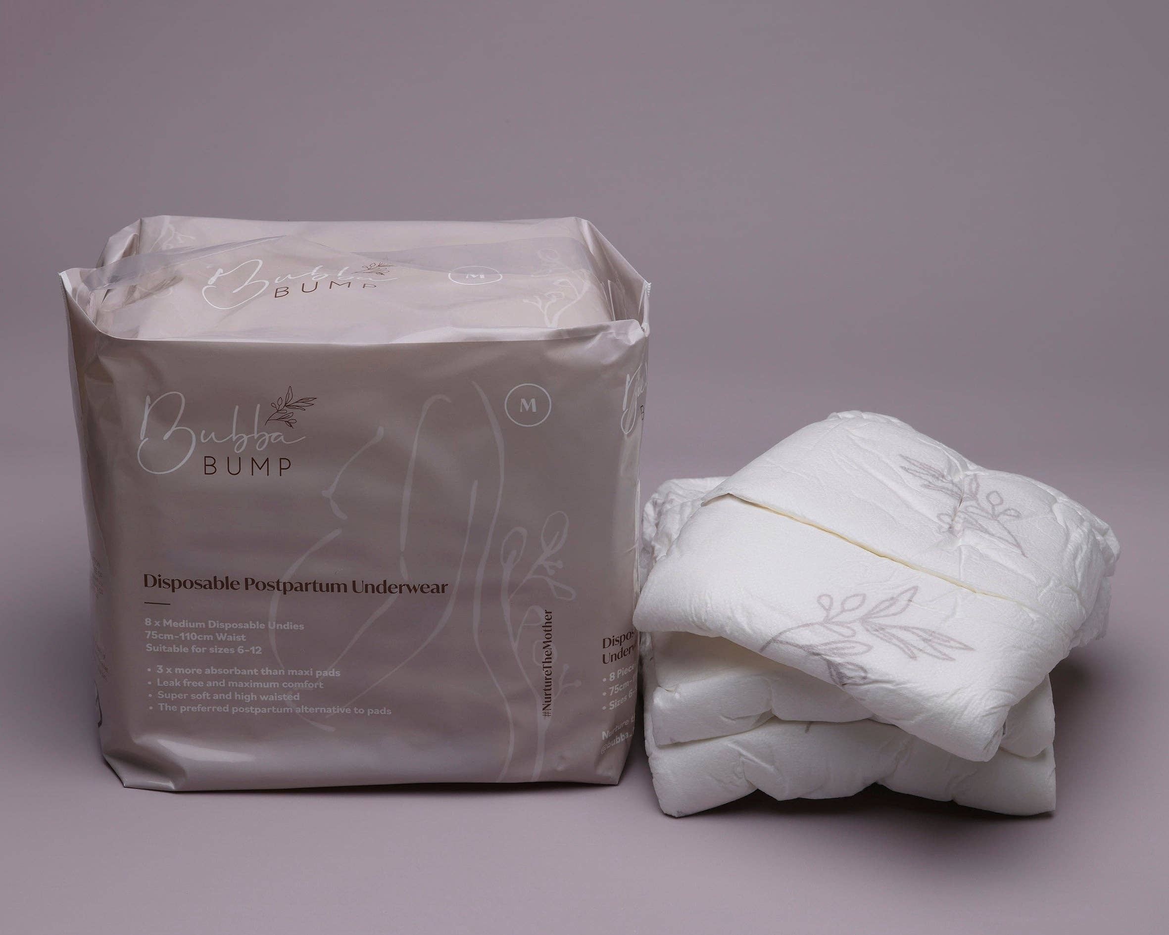 Bubba Bump - Disposable Postpartum Underwear - One Pack (8 Pairs) / Medium (6-12)
