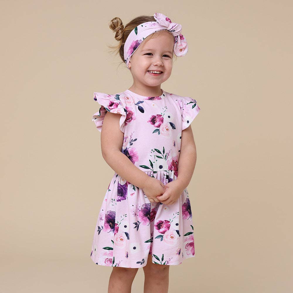 Snuggle Hunny - Floral Kiss Short Sleeve Organic Dress