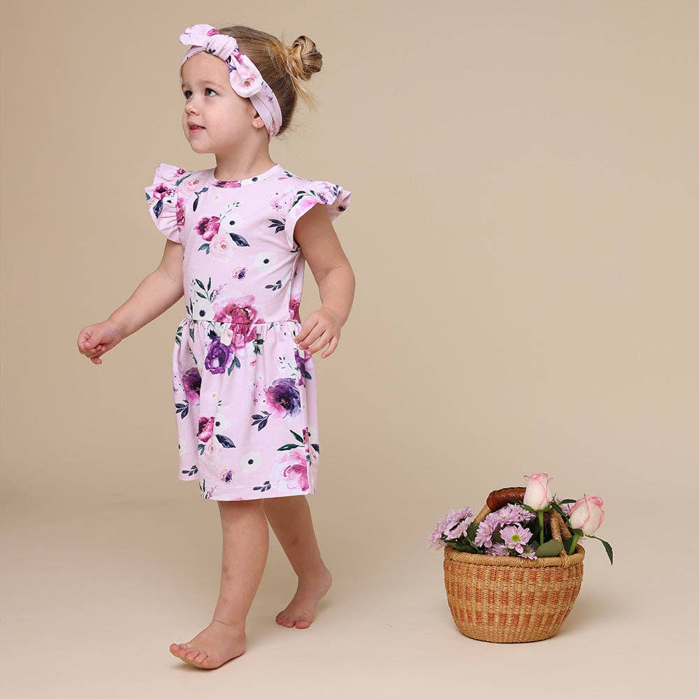 Snuggle Hunny - Floral Kiss Short Sleeve Organic Dress