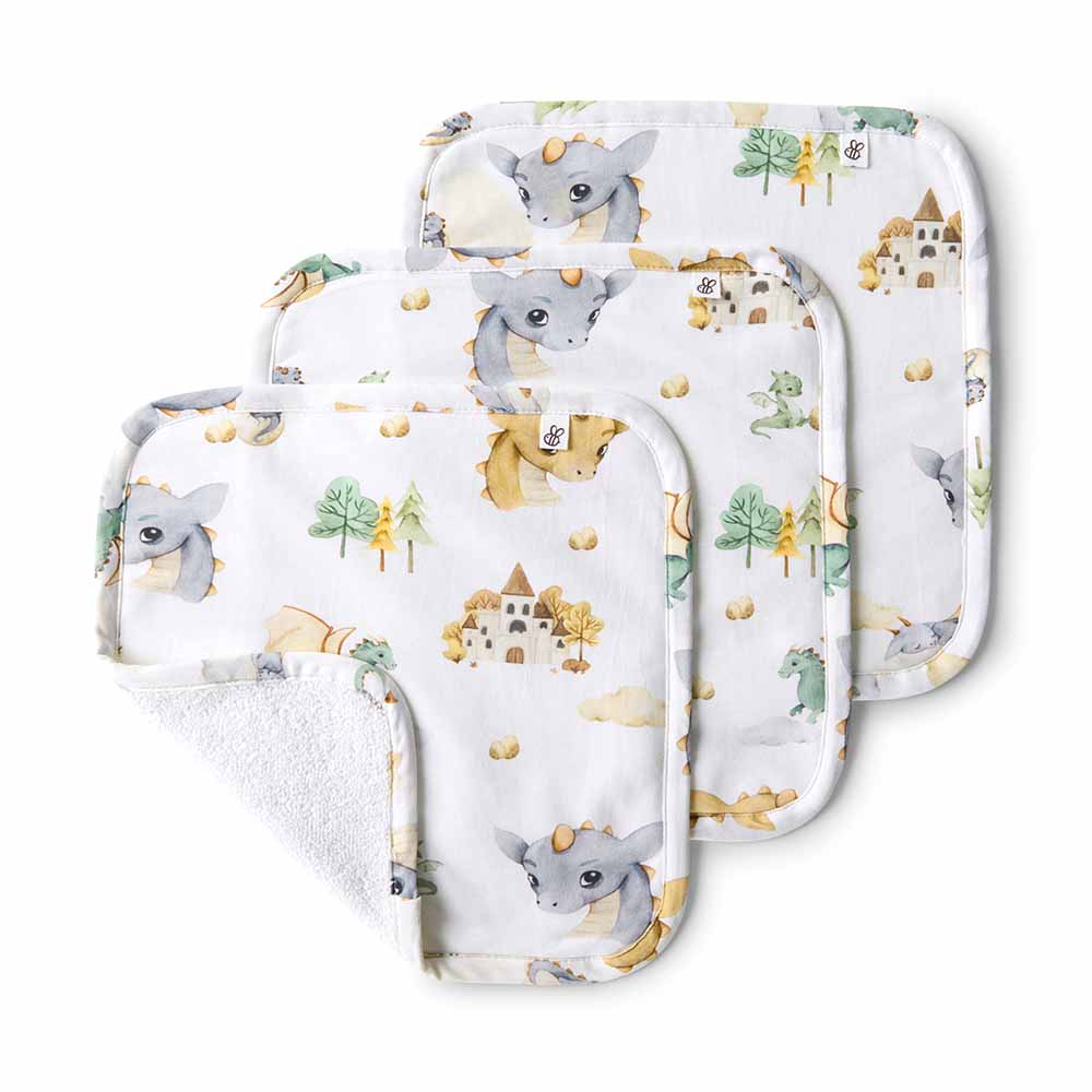 Snuggle Hunny Dragon Organic Wash Cloths - 3 Pack
