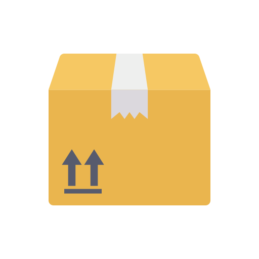 Sealed cardboard box with directional arrows for Transit Cover Insurance, great for baby strollers