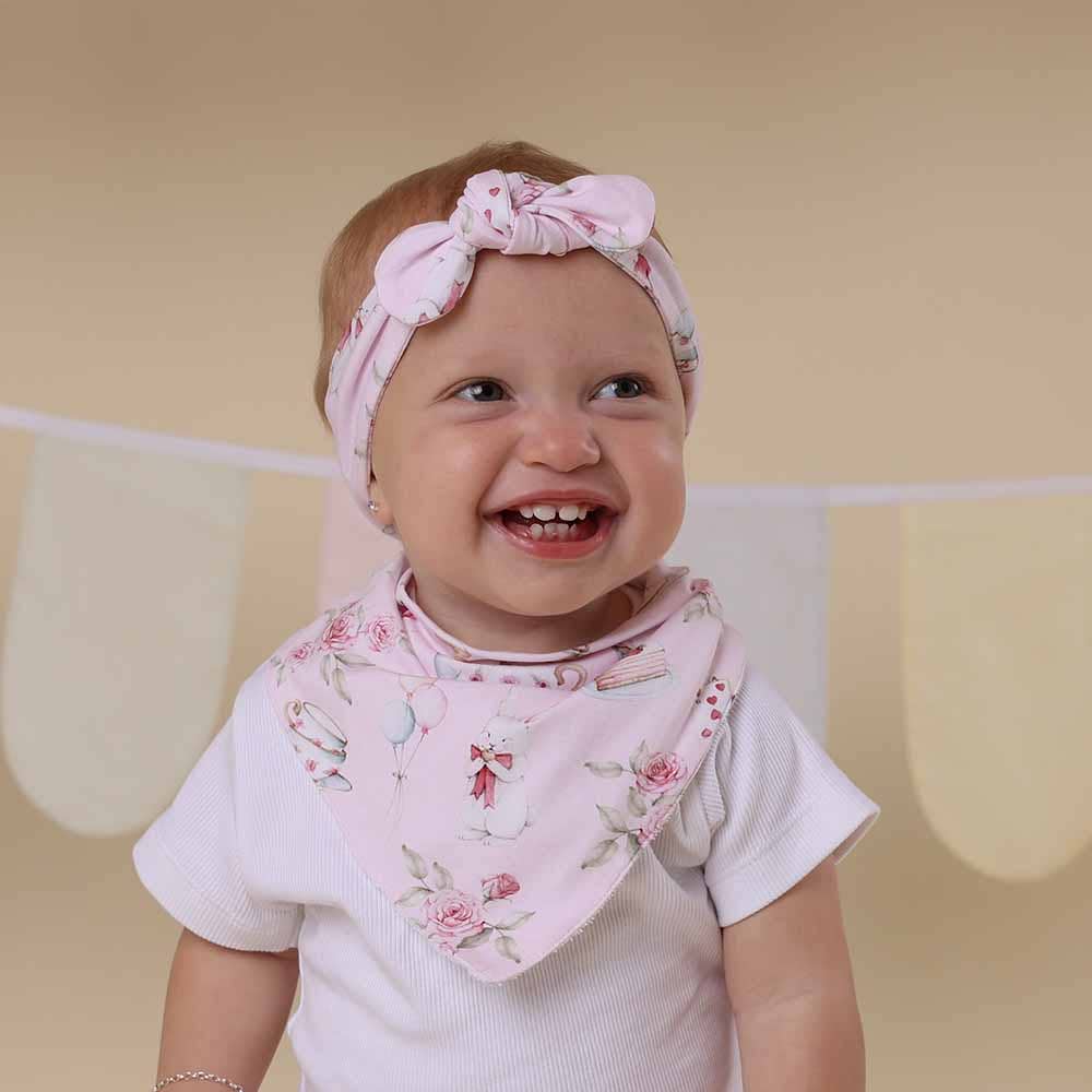 Snuggle Hunny - Alice’s Tea Party Organic Dribble Bib