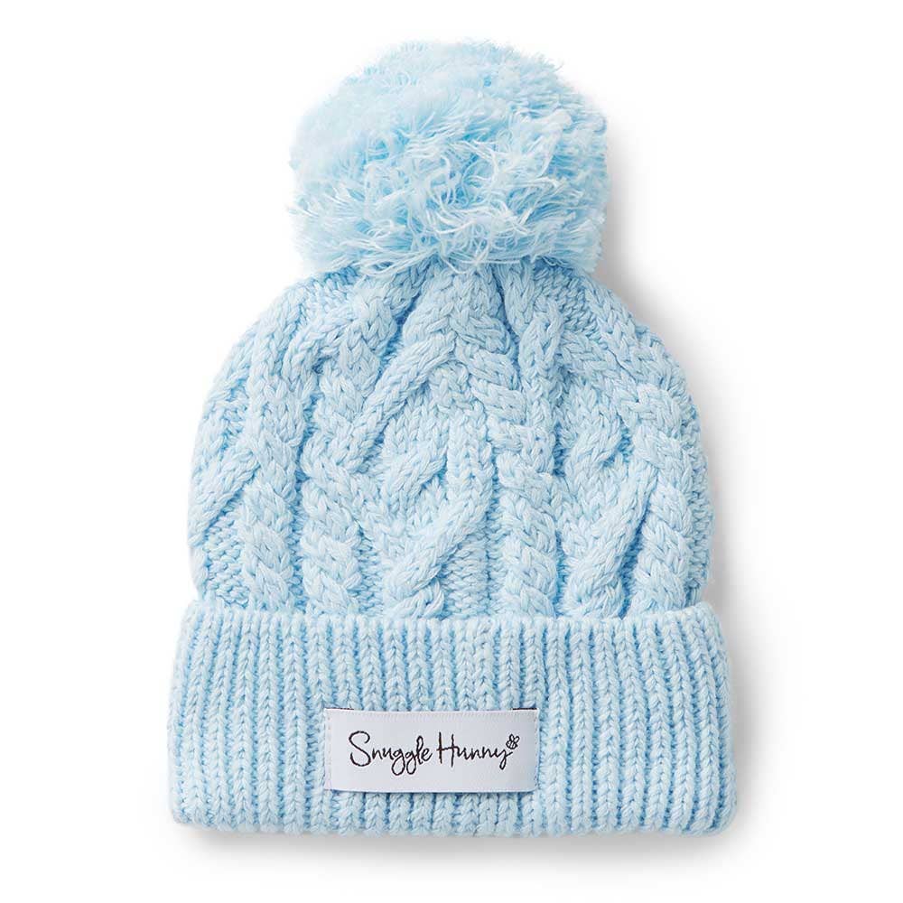 Snuggle Hunny - Baby Blue Organic Baby Knit Beanie - M