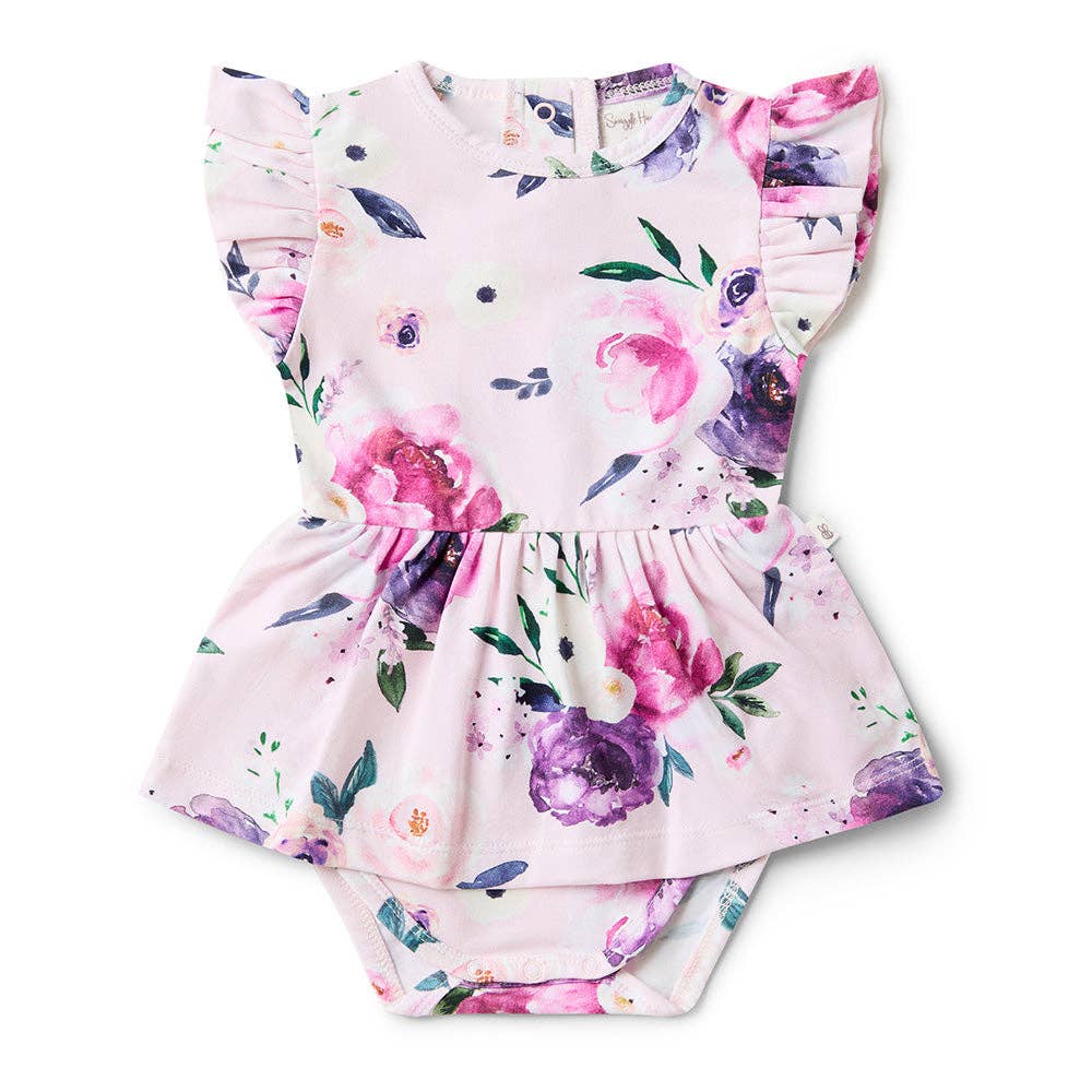 Snuggle Hunny - Floral Kiss Short Sleeve Organic Dress