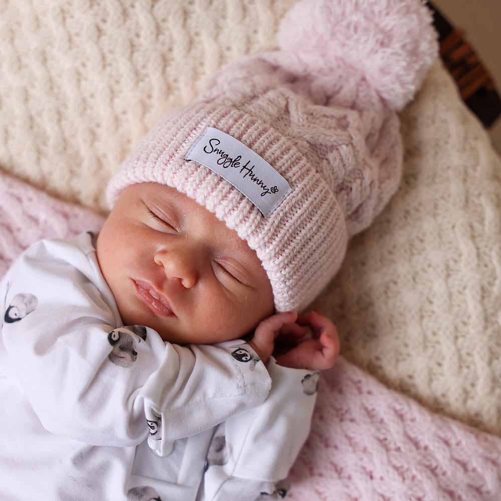 Snuggle Hunny - Blush Pink Organic Baby Knit Beanie - S