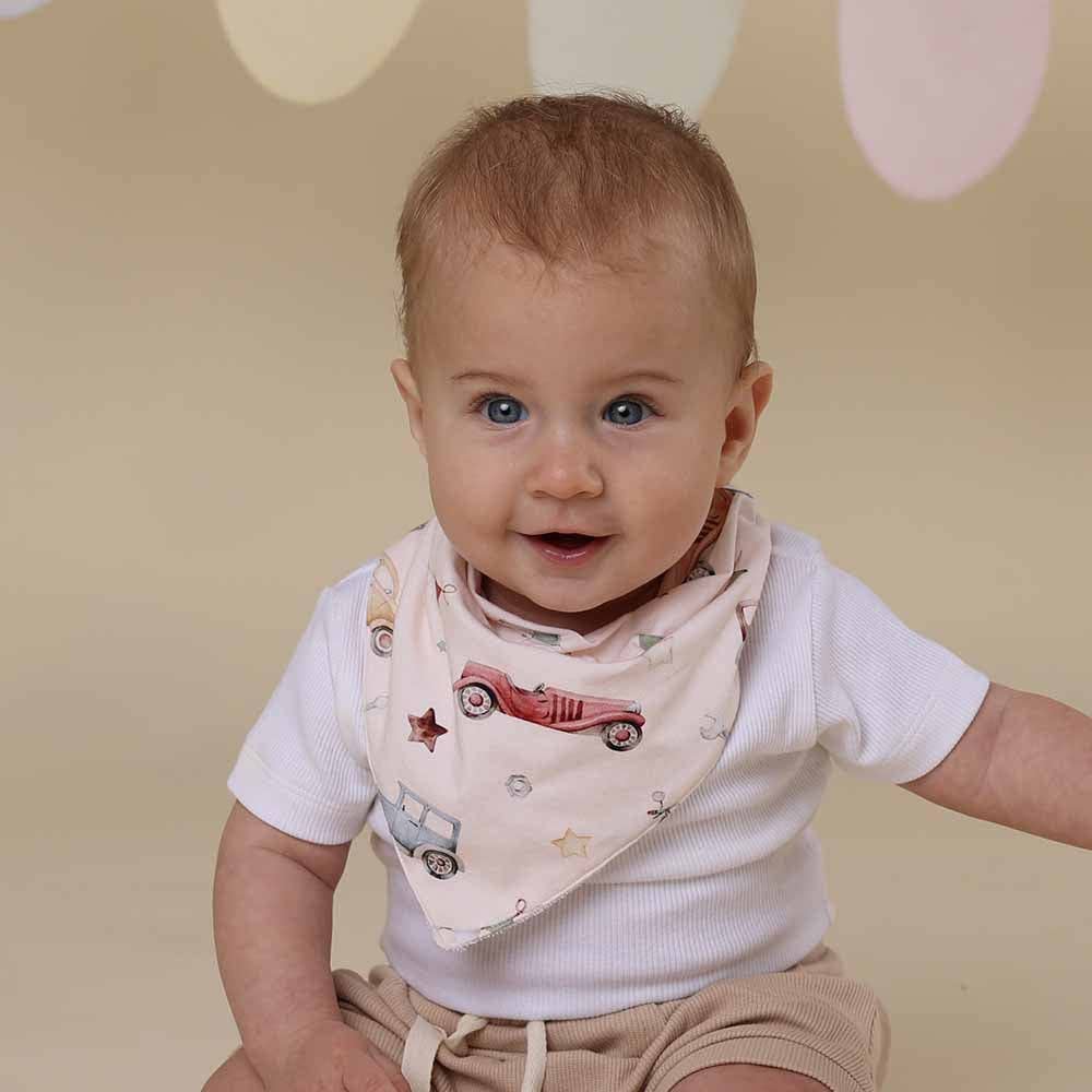 Snuggle Hunny - Vintage Cars Organic Dribble Bib