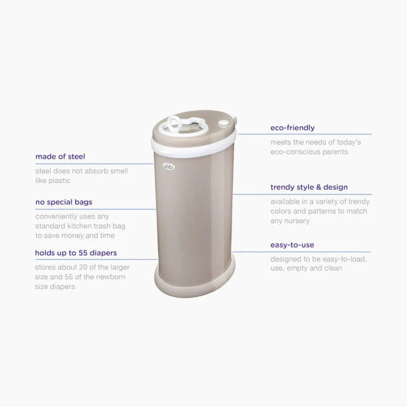 Ubbi Nappy Pail - Matte Taupe