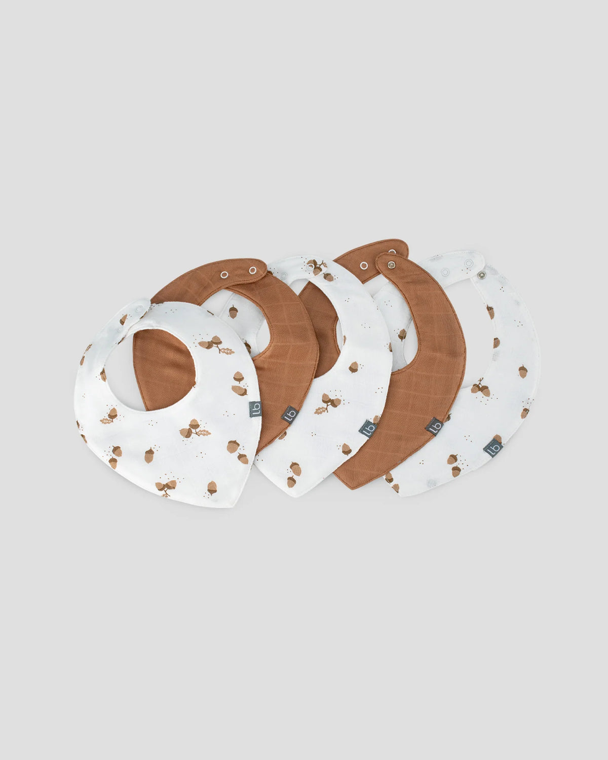 Little Bamboo Muslin Bibs 5PK - Iced Coffee