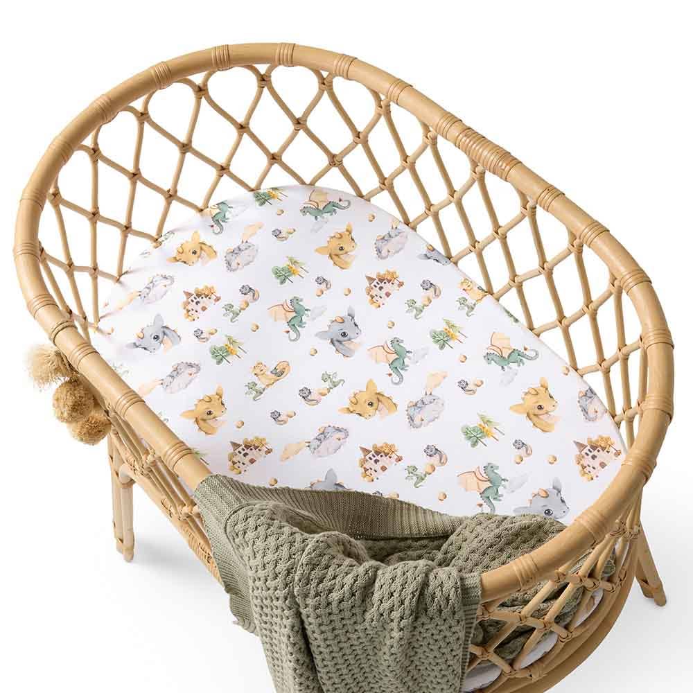 Snuggle Hunny - Dragon Organic Bassinet Sheet / Change Pad Cover