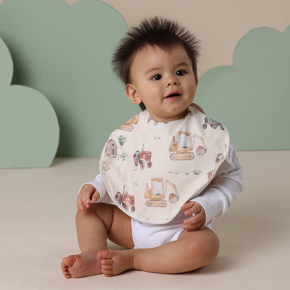 Snuggle Hunny - Diggers & Tractors Snuggle Bib