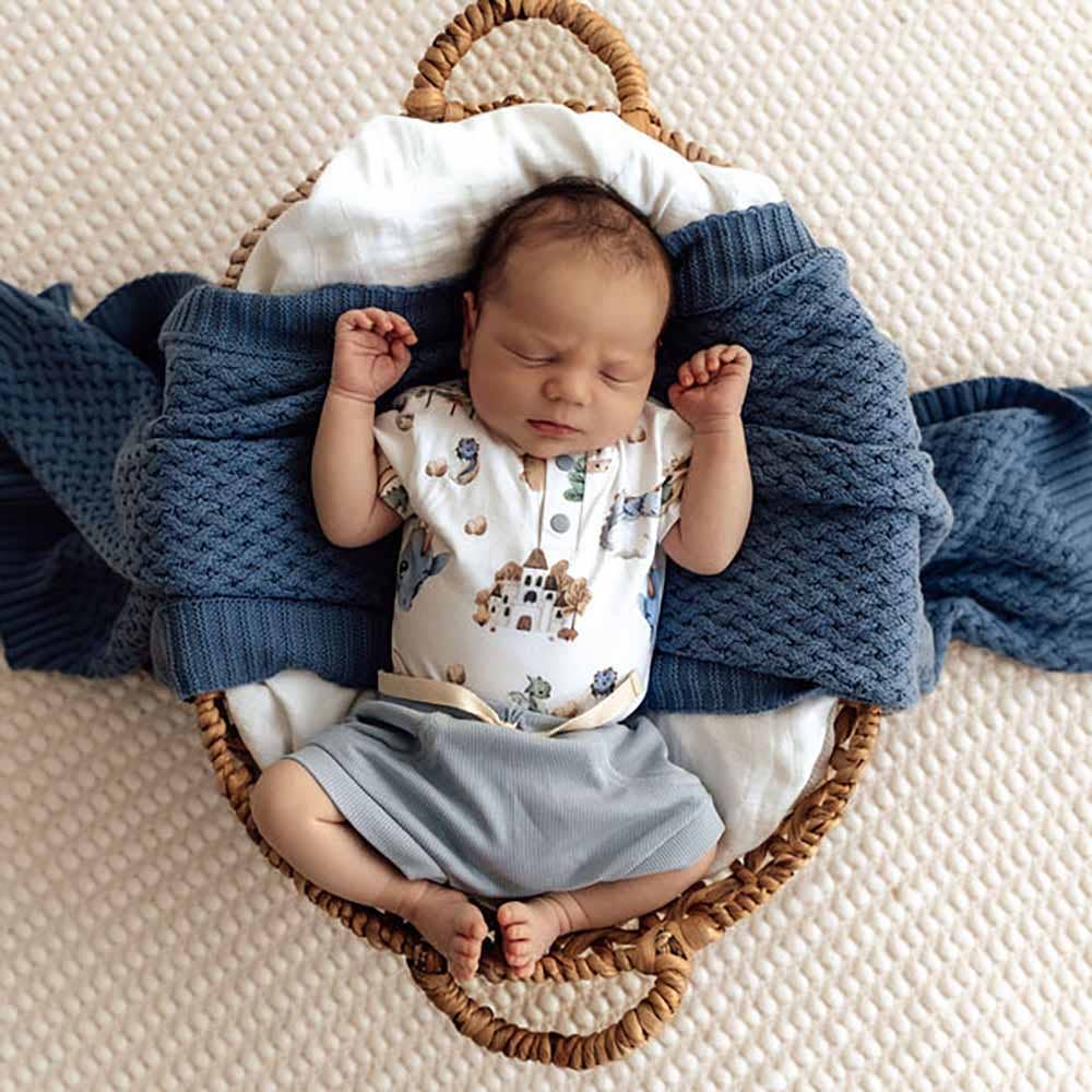 Snuggle Hunny - Dragon Short Sleeve Organic Bodysuit - Newborn (0000)