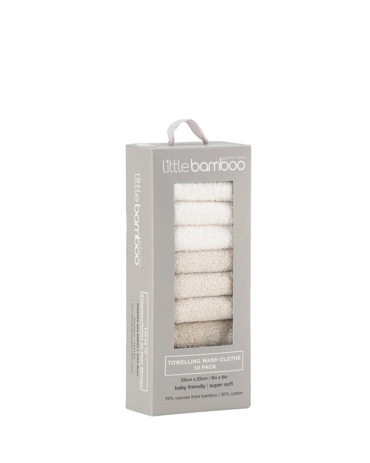 Little Bamboo Baby Towelling Washers 10PK - Iced Coffee