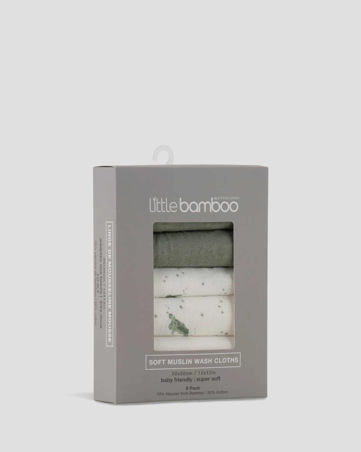 Little Bamboo Baby Muslin Washers 6Pk - Turtle Bay