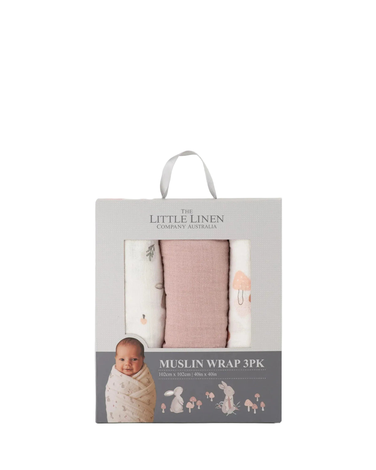 Little Linen Baby Muslin Wraps 3PK - Harvest Bunny