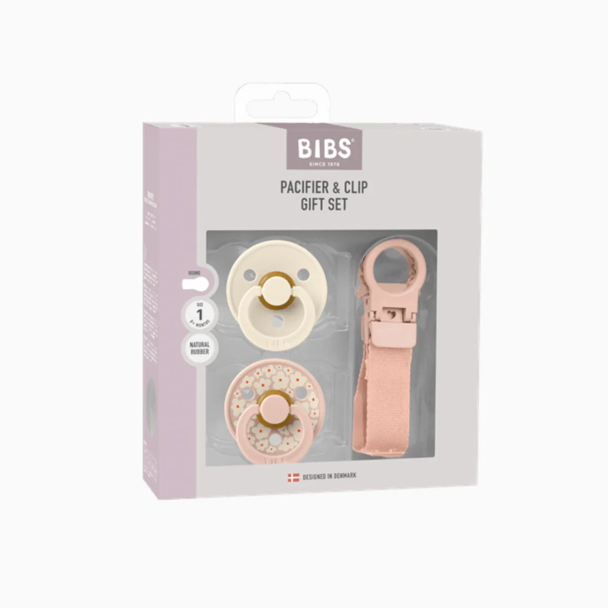 BIBS Colour Dummy & Loop Clip Gift Set -Blush