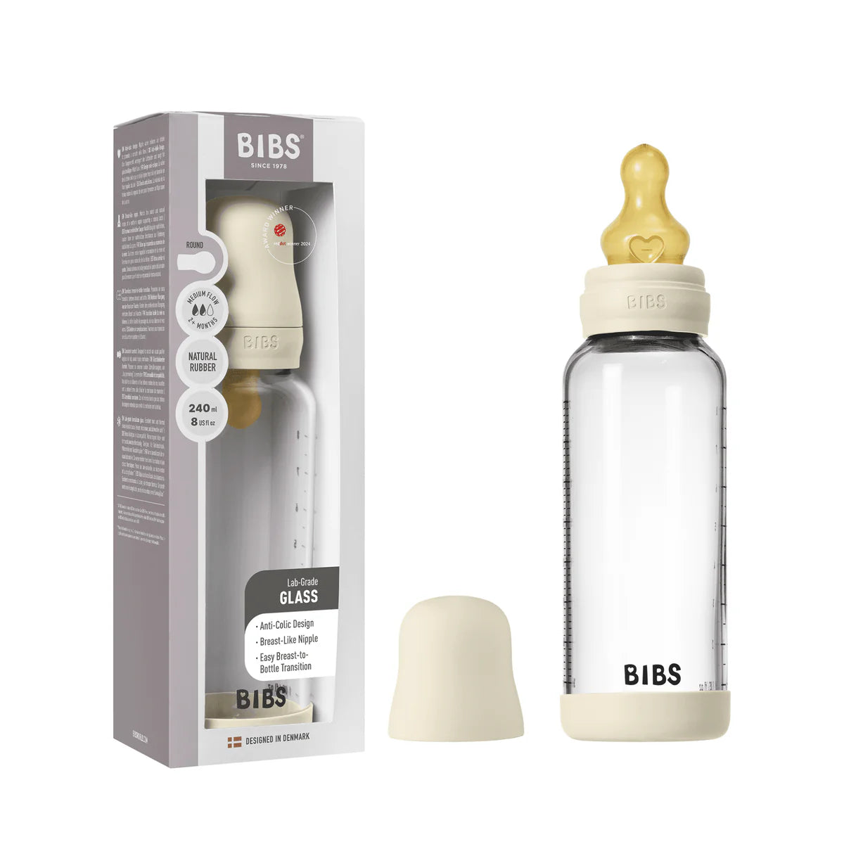 Bibs Glass Baby Bottle Complete Set Latex - Tiny Tots Baby Store