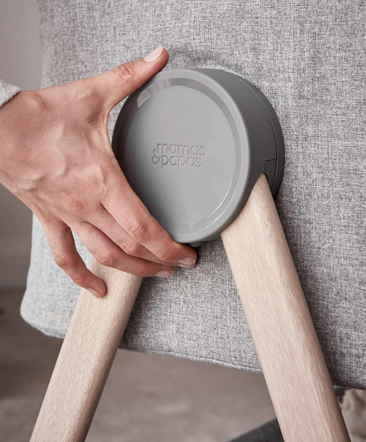 Mamas & Papas Lua Bedside Crib Grey - Tiny Tots Baby Store