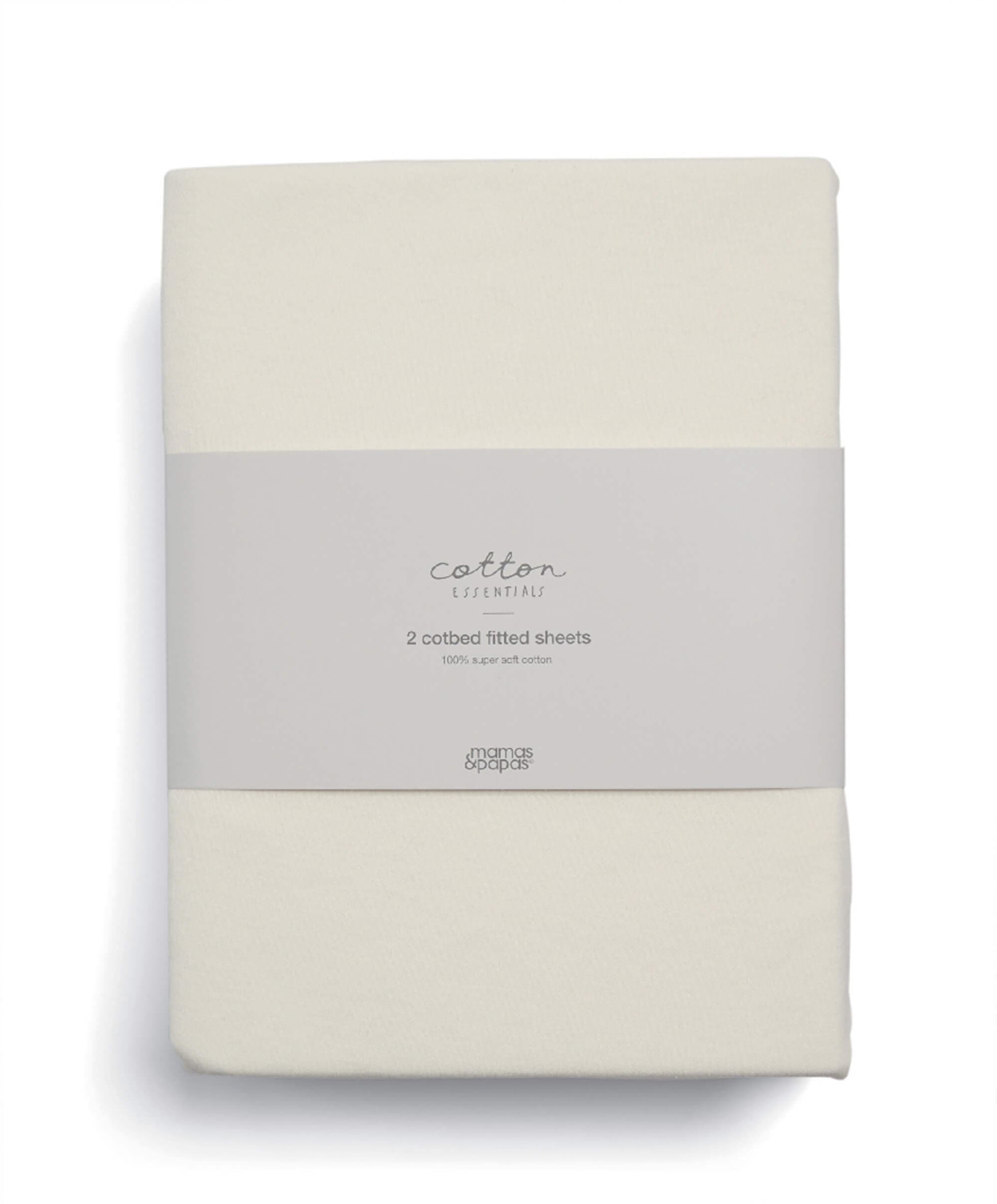 Mamas & Papas Cotton Essentials Cotbed Fitted Sheets (2 pack) - Cream