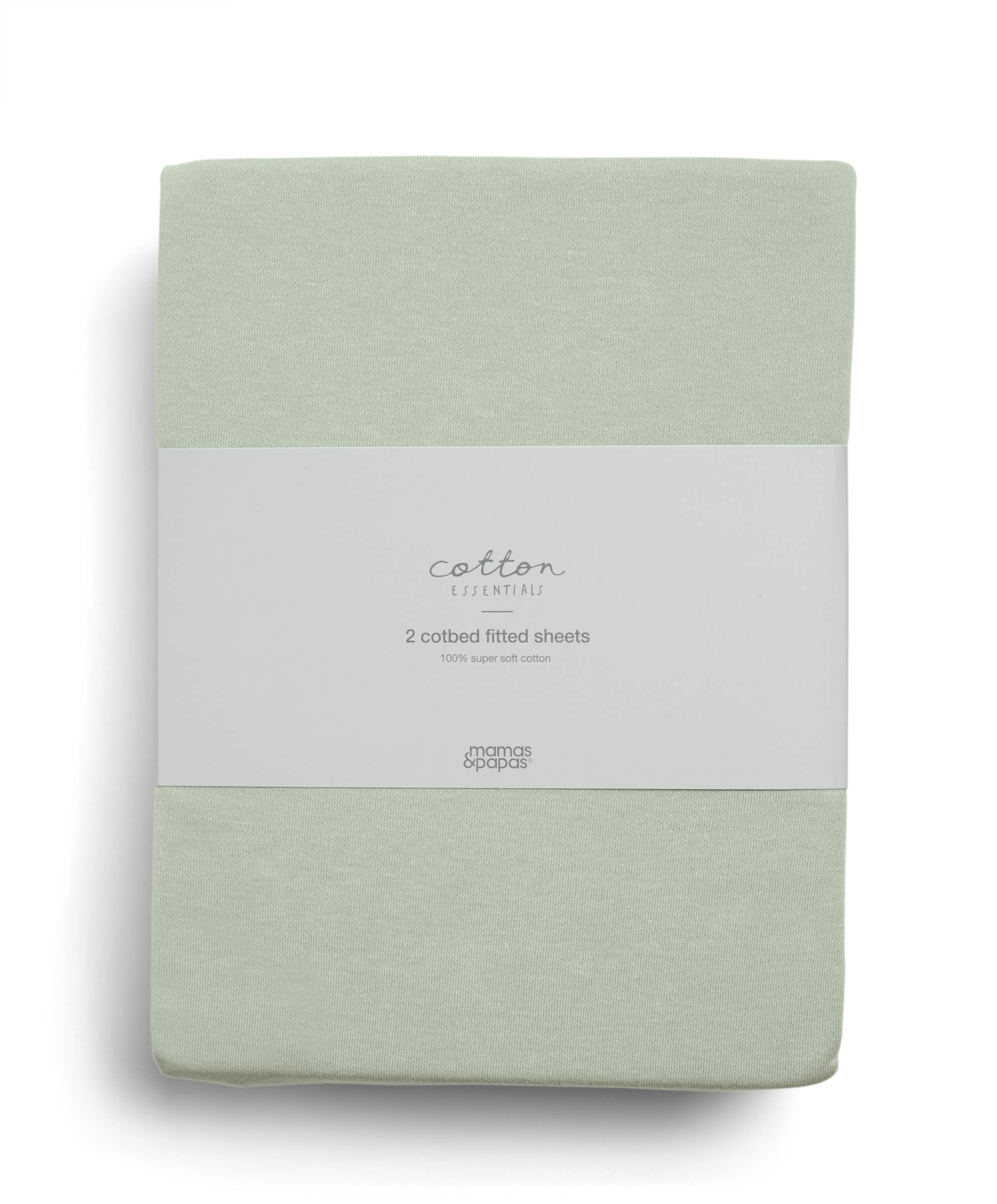 Mamas & Papas Cotton Essentials Cotbed Fitted Sheets (2 pack) - Sage