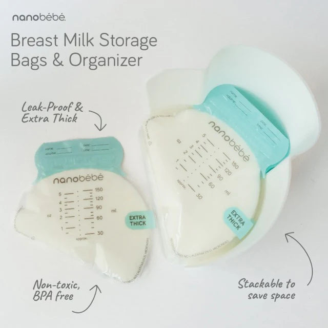 Nanobebe 25 Breastmilk Storage Bags & Organiser