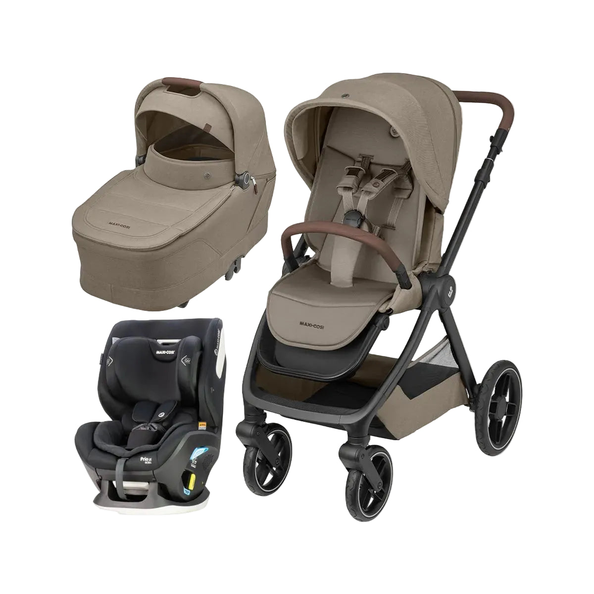 Maxi Cosi Oxford Stroller and Pria LX GCELL Bundle -Twillic Truffle