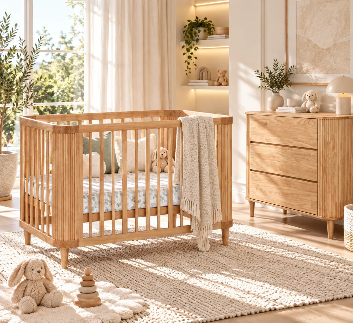 Cocoon Scandi Nursery Cot - Sandstone