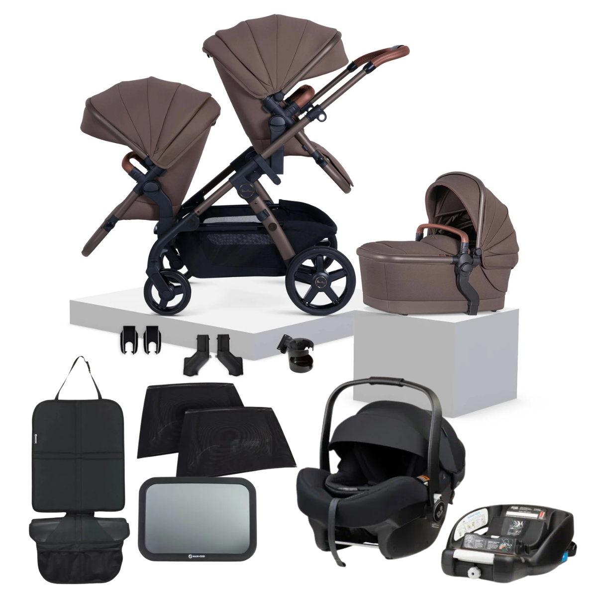 Silver cross Wave 3 + Maxi Cosi Car Capsule Bundle | CARAMEL