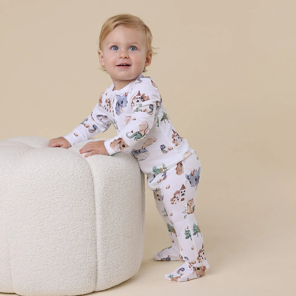 Snuggle Hunny Dragon Organic Snuggle Sleepsuit Zip Footie -Newborn (0000)
