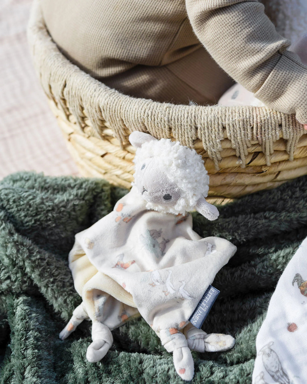 Little Linen Baby Comforter / Security Blanket - Farmyard Lamb