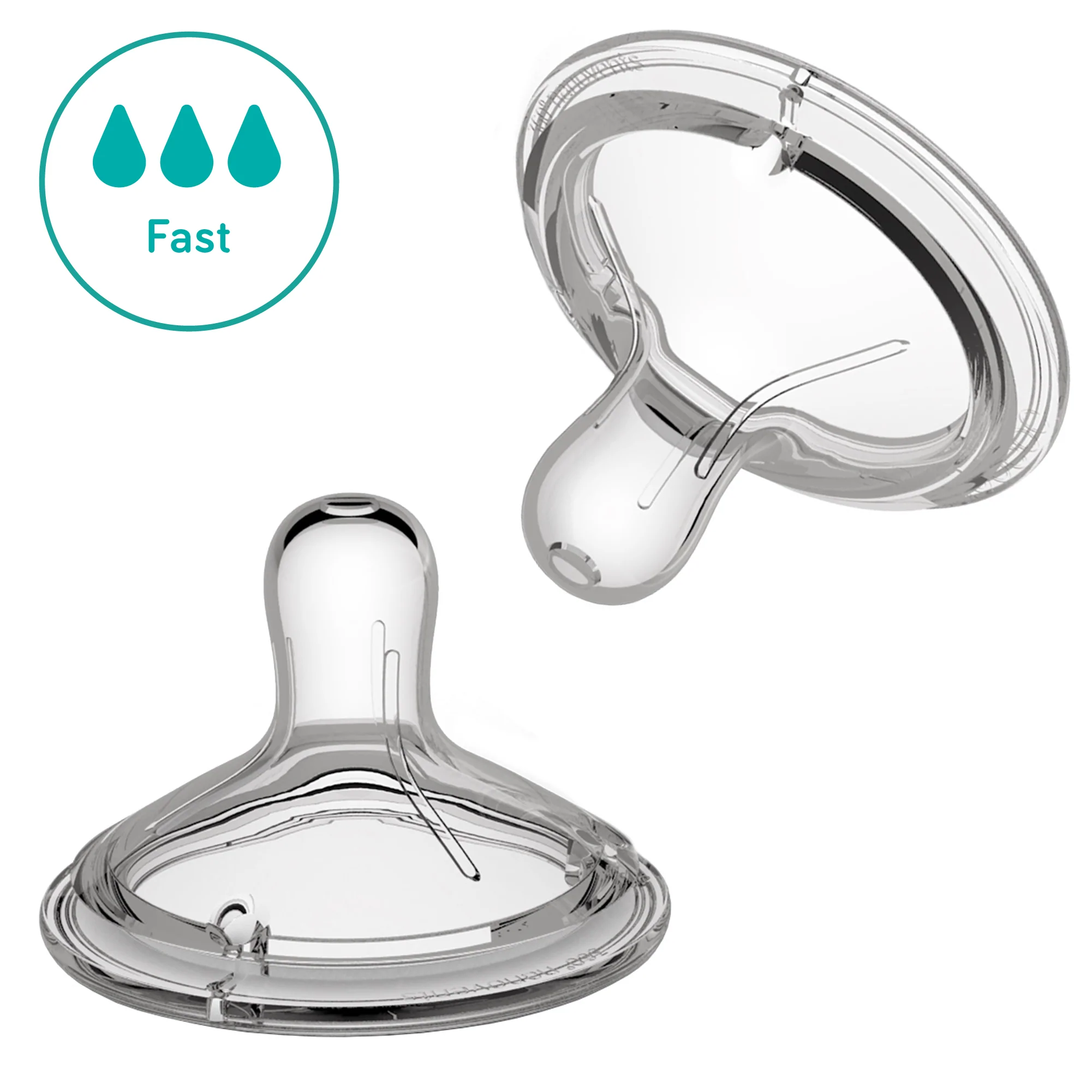 Nanobebe FAST FLOW 6m+ Advanced Venting Silicone Teat -2 PACK