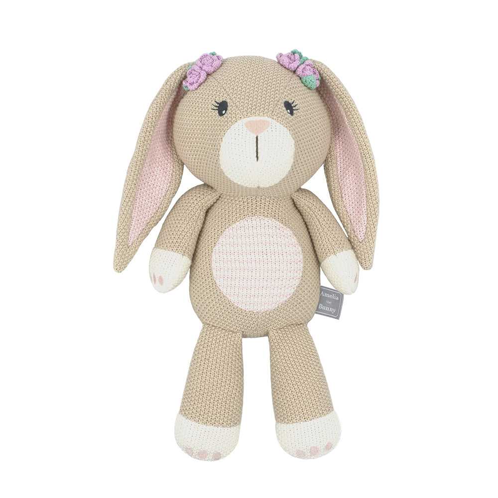 Living Textiles Knitted Soft Toy - Amelia the Bunny - Tiny Tots Baby Store 