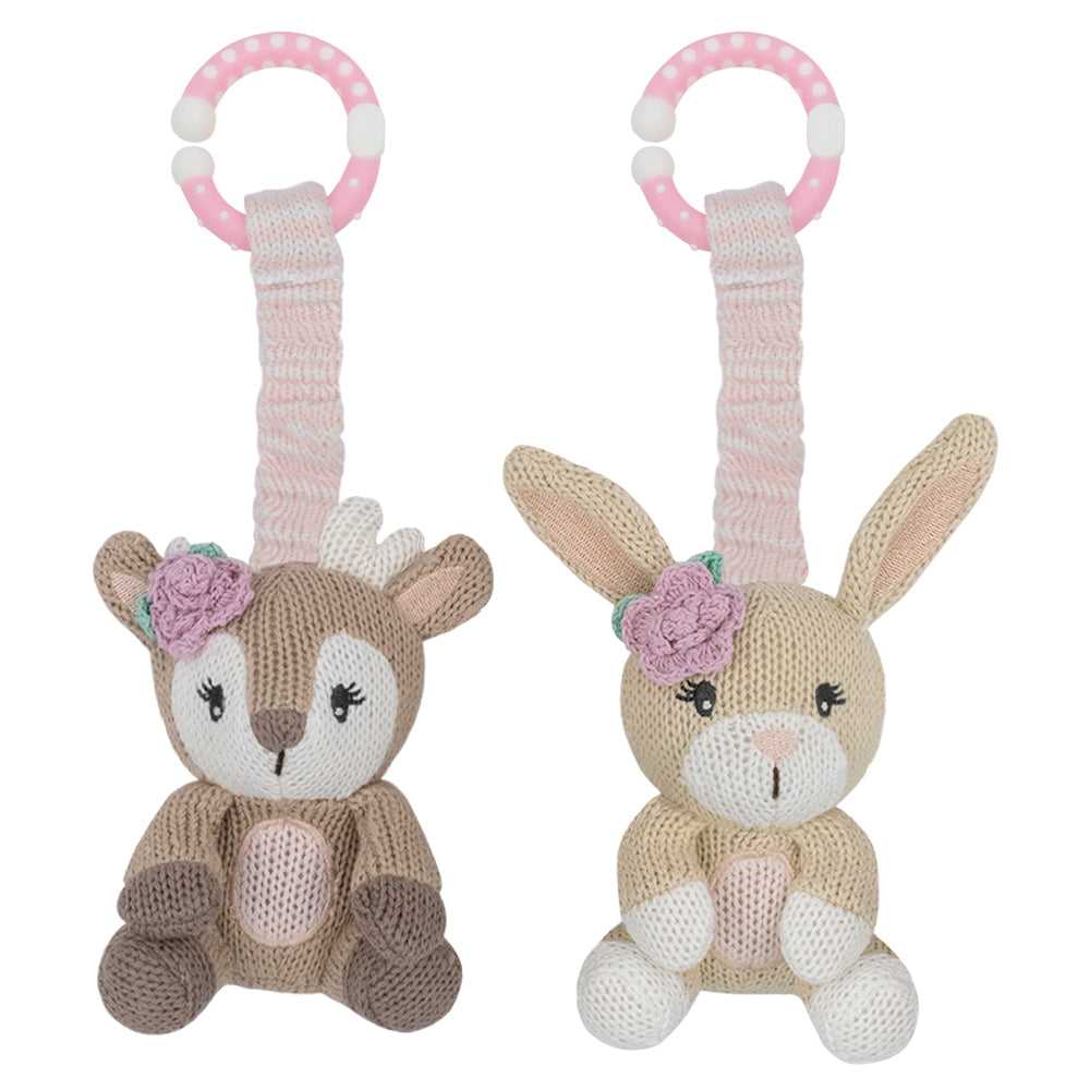 Living Textiles Stroller Toys 2 PK Fawn & Bunny - Tiny Tots Baby Store 