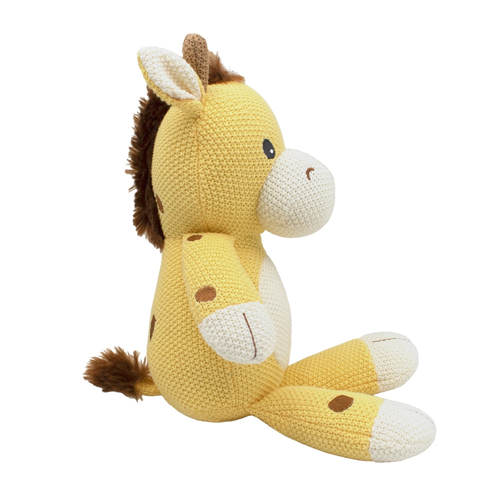 Living Textiles Knitted Soft Toy - Noah the Giraffe - Tiny Tots Baby Store 