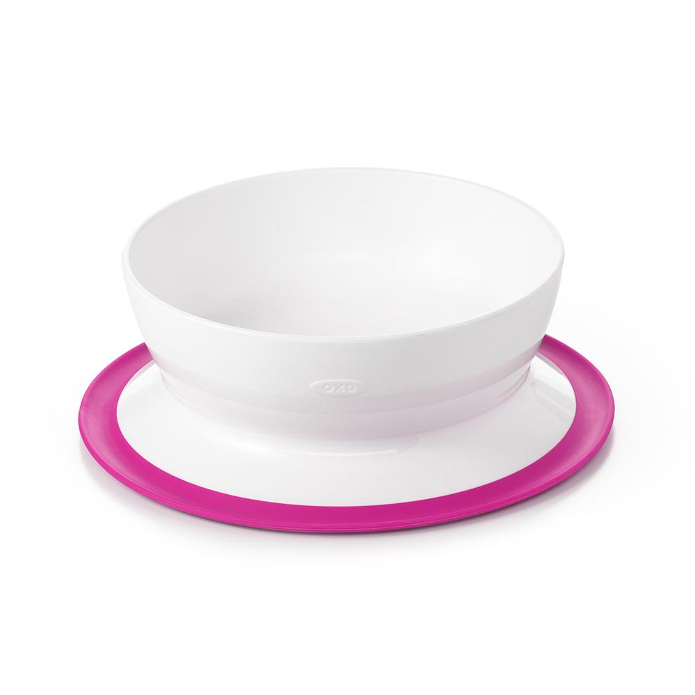 OXO Tot Stick & Stay Bowl - Pink - Tiny Tots Baby Store 
