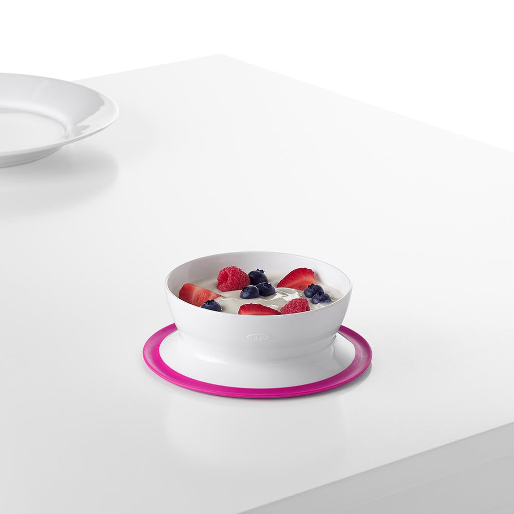 OXO Tot Stick & Stay Bowl - Pink - Tiny Tots Baby Store 