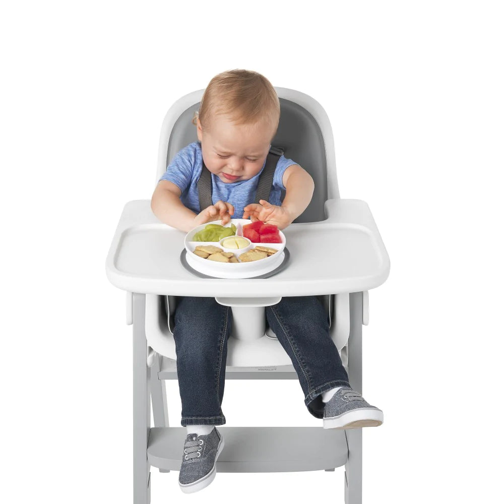 OXO TOT Stick & Stay Suction Divided Plate -GREY - Tiny Tots Baby Store 