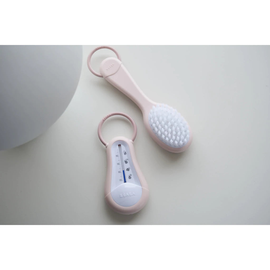 Beaba Baby Brush and Comb-Old Pink - Tiny Tots Baby Store 