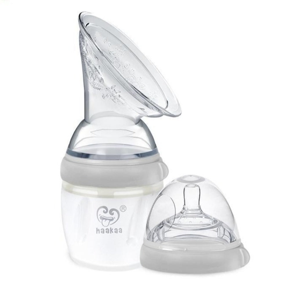 Haakaa Gen 3 Breast Pump & Bottle Set - 160ml - Grey - Tiny Tots Baby Store 