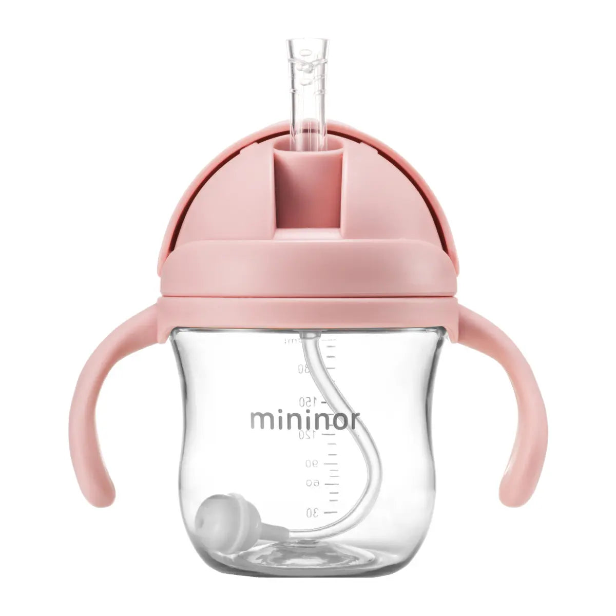 Mininor Straw Bottle Tritan 220ml – Rose - Tiny Tots Baby Store 